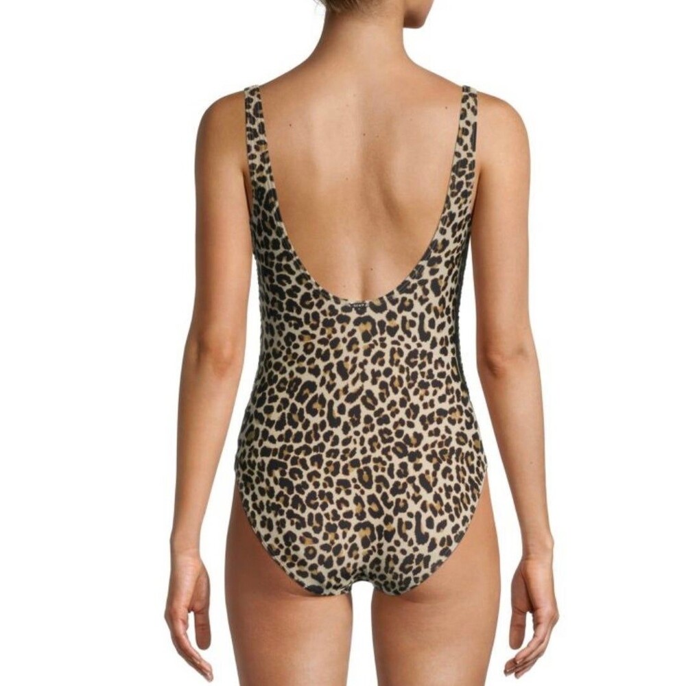 DKNY Women's Leopard-Print One Piece Swimsuit  Suntan Size 12  New with Tags - Picture 8 of 9